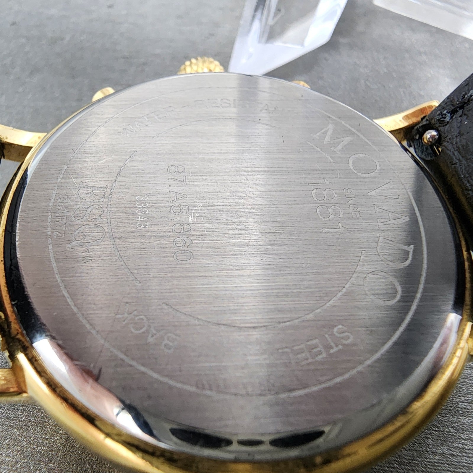 Movado Chronograph Watch Men 38mm White Dial Gold Tone Date 87.A5.860 New Batt9