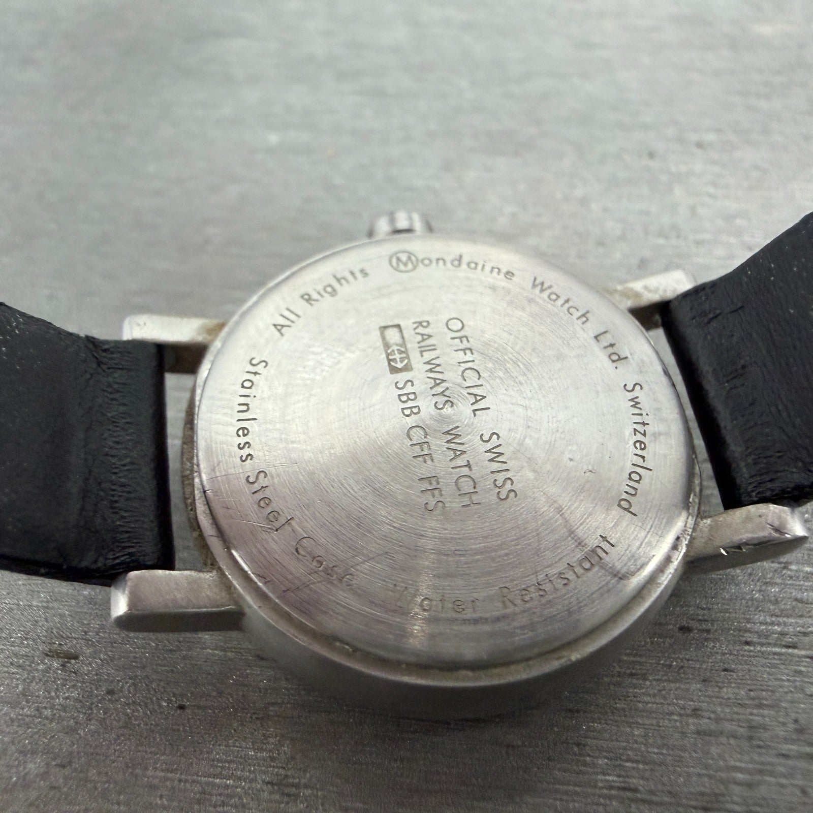 Mondaine Watch Women 26mm Black Dial Silver Tone Round Leather New Battery9