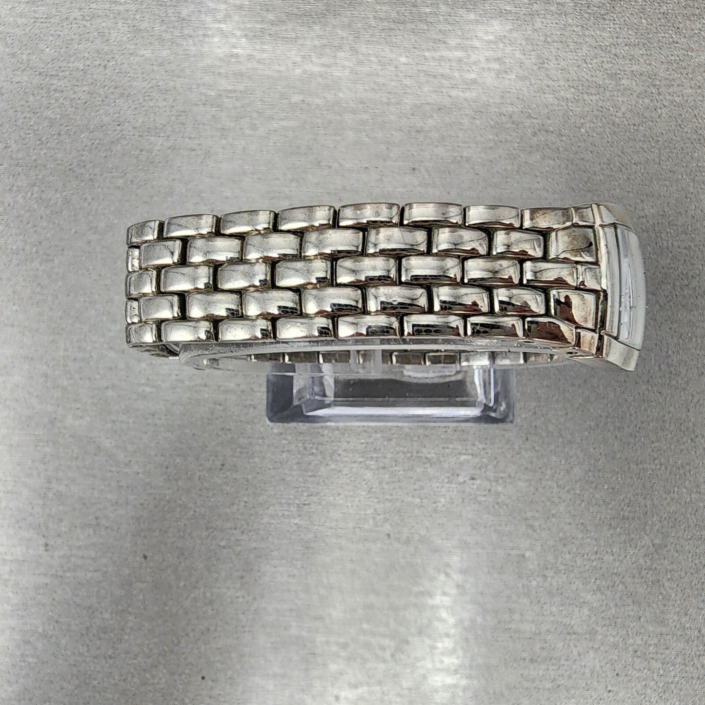Caravelle Bulova Watch Women 20mm White Dial Silver Tone Rectangle 43L48 NewBatt9