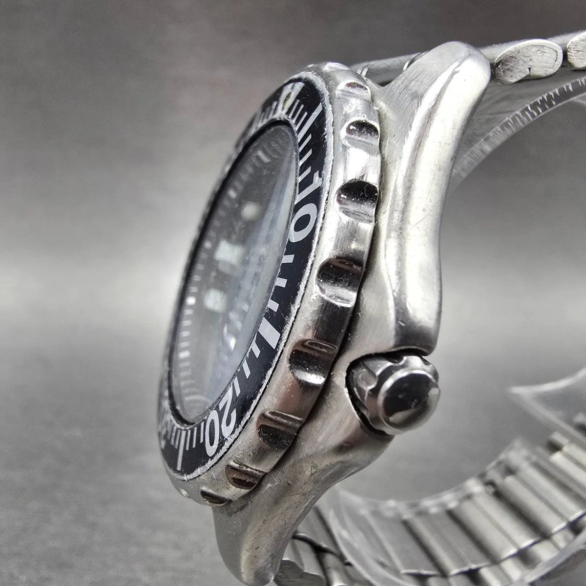 Citizen Eco-Drive Dive Watch Men 40mm Black Dial Steel Date 7878-H10716 Runs TGH2