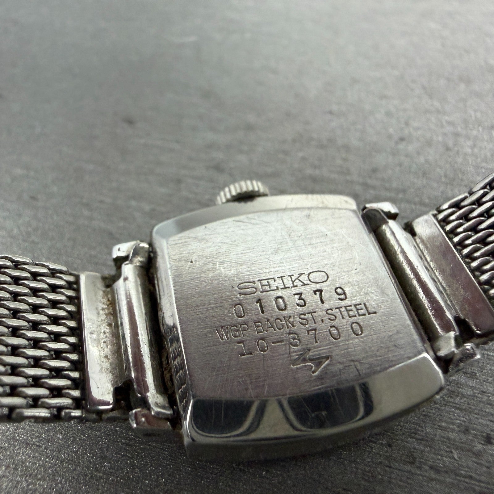 Seiko Watch Women 20mm Silver Dial Silver Tone Manual Rectangle 10-3700 Runs VTG9