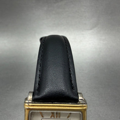 Seiko Dolce Tank Watch Men 25mm White Dial Gold Tone 8N41-5190 New Battery VTG4