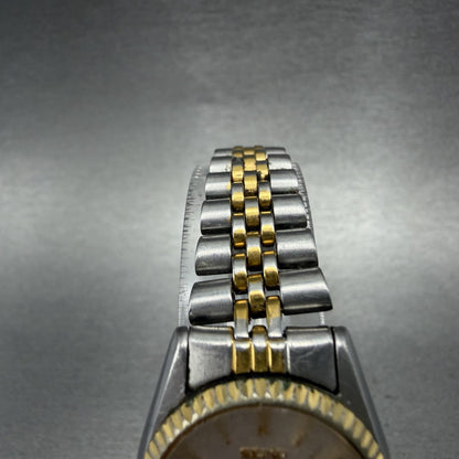 Seiko SQ Watch Women 24mm White Dial Two Tone Daydate 3y03-0169 New Battery KFW4