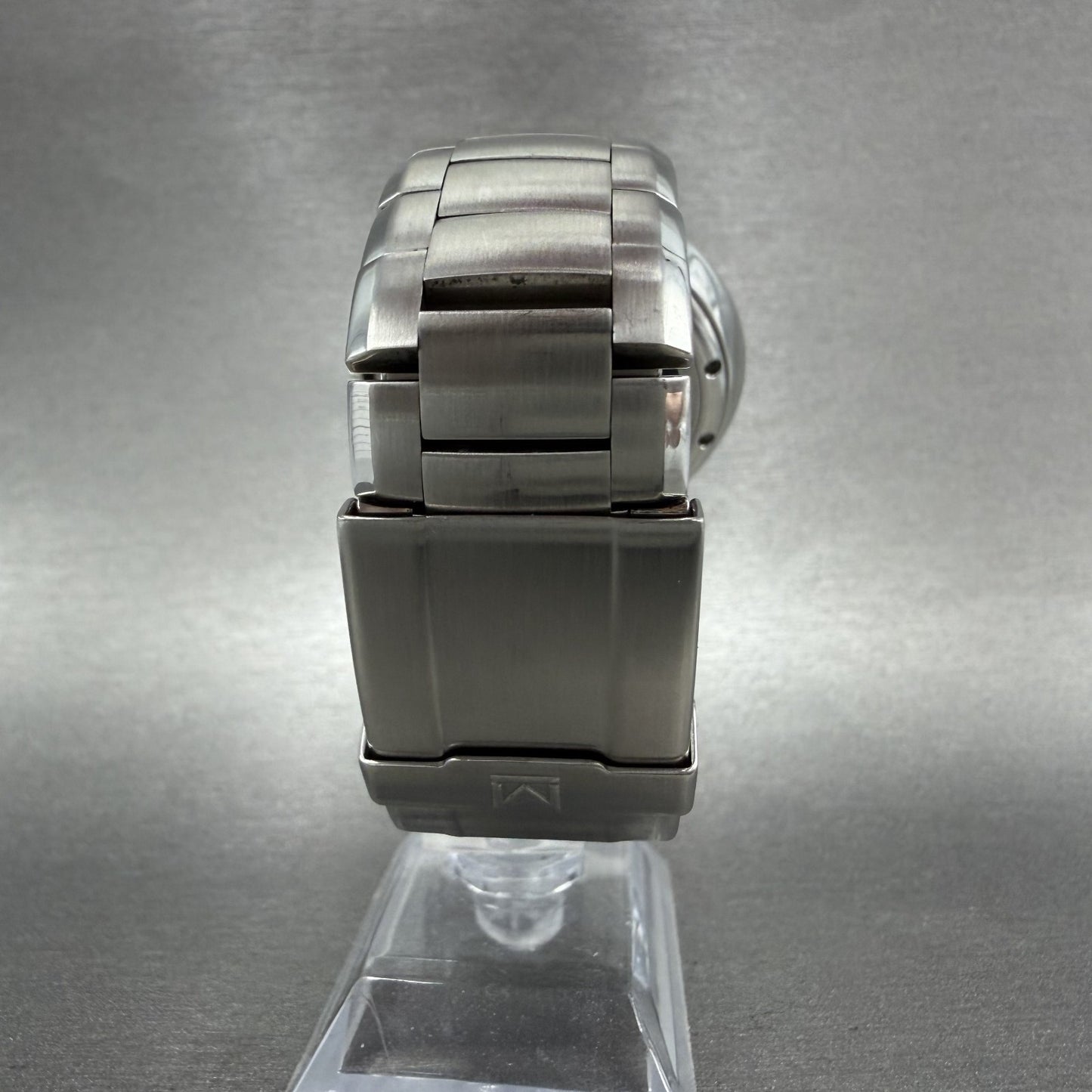 Movado Series 800 chronograph Watch Men 46mm Black Dial Steel Date READ!!!! Runs7
