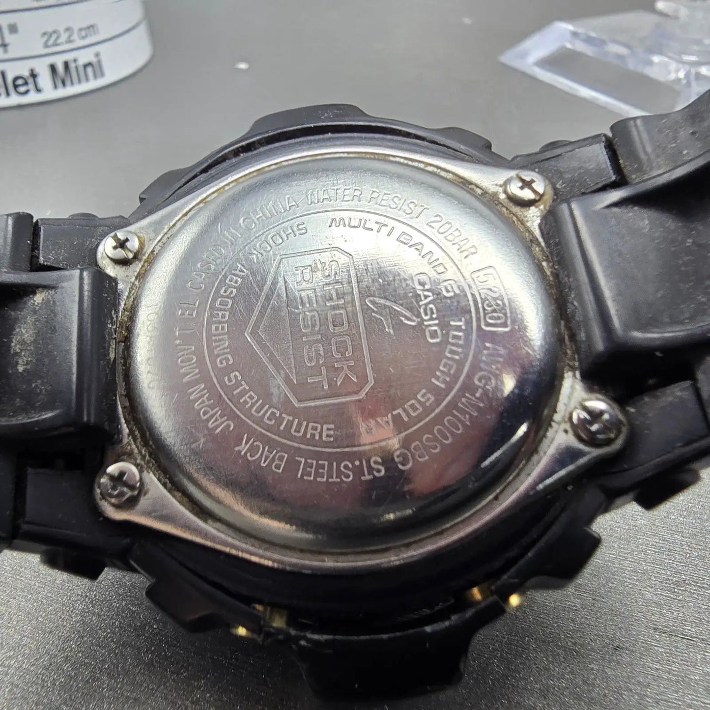 Casio G-Shock AWG-M100SBG Watch Men 49mm Black Gold Alarm Chronograph Solar READ10