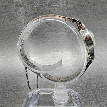 Seiko Watch Women 18mm Silver Dial White Gold Tone Round Manual Wind Runs VTG9
