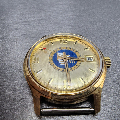 VTG Waltham Watch Men 34mm Champagne Dial Gold Tone Date Cal 661S PARTS3