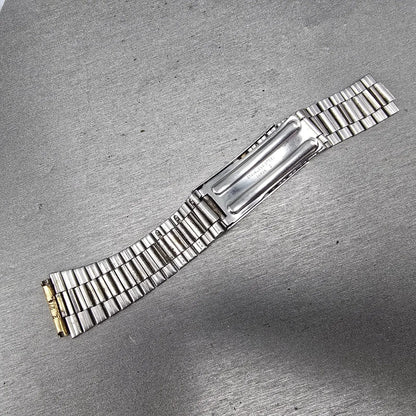 Seiko SQ Bracelet 20mm Stainless Steel Two Tone Tri Folding Clasp Vintage Z2785