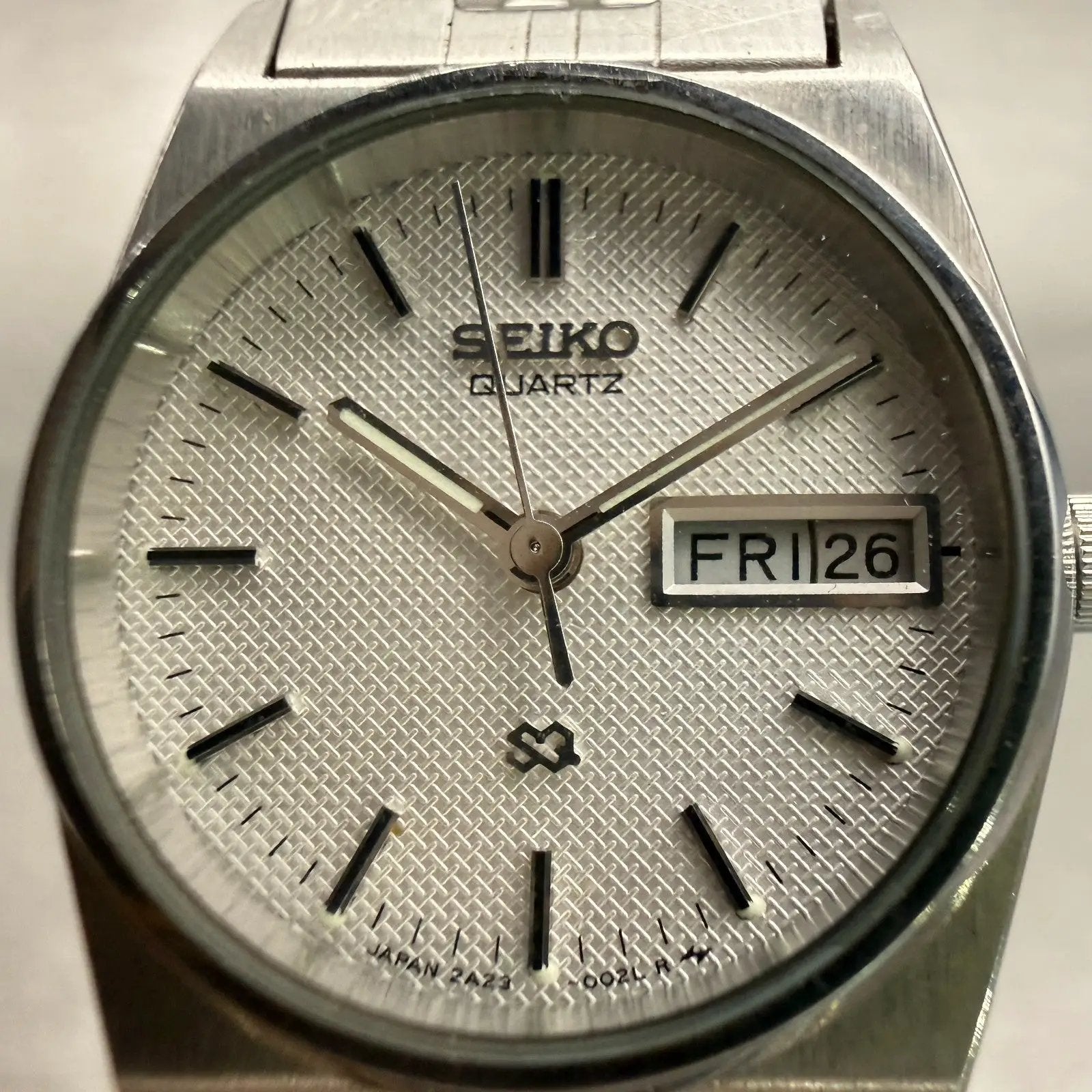 Seiko SQ Watch Women 23mm Silver Dial Silver Daydate Round 2A23-0029 New Battery1