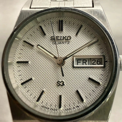 Seiko SQ Watch Women 23mm Silver Dial Silver Daydate Round 2A23-0029 New Battery1