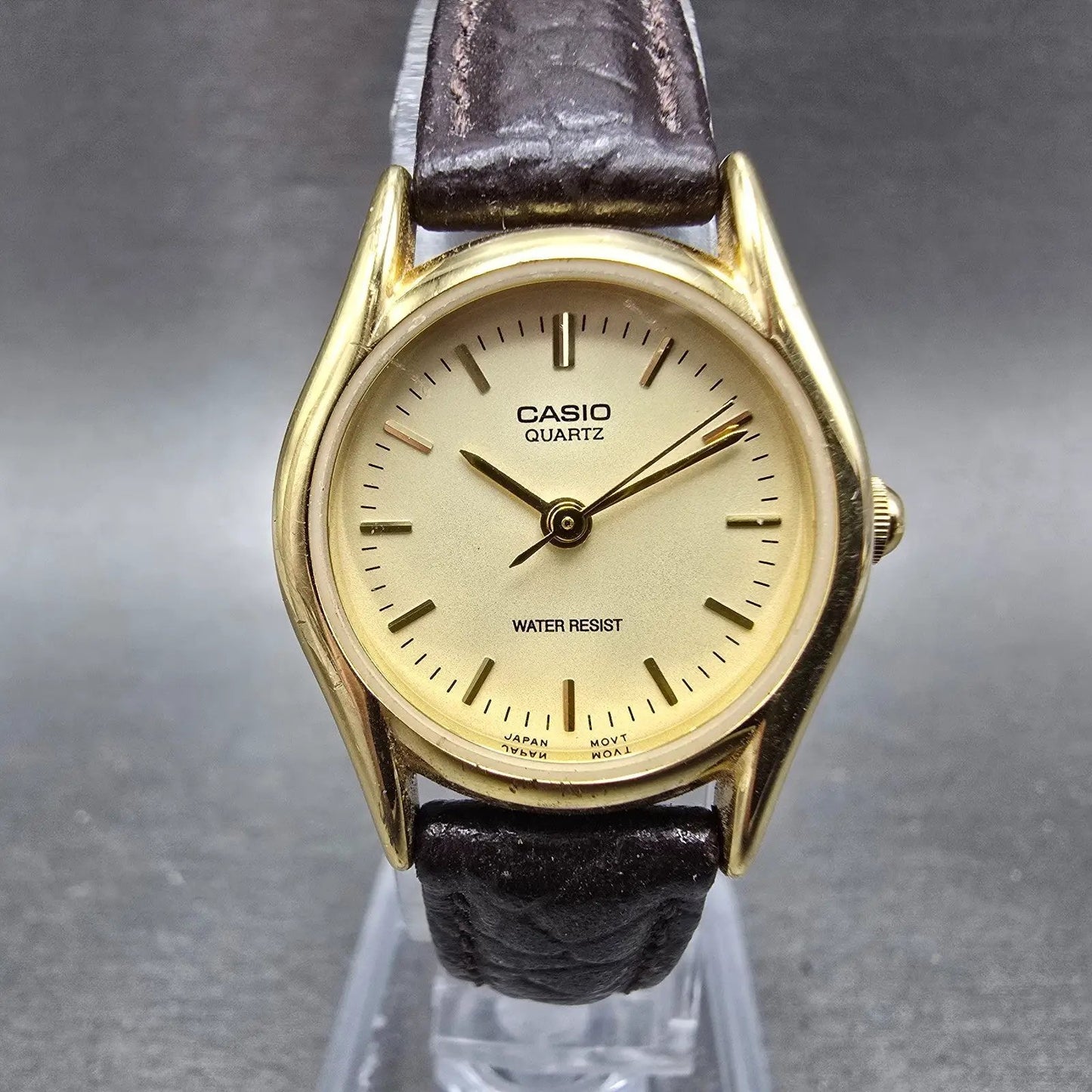 Casio Watch Women 23mm Champagne Dial Gold Tone Round LTP-1094 New Battery0