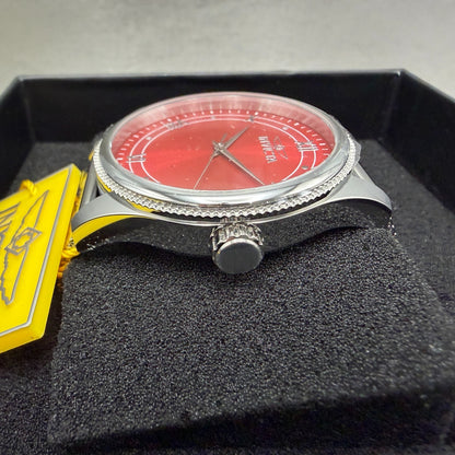 Invicta Celestial Watch Men 43mm Red Dial Silver Round Mesh Band 484845