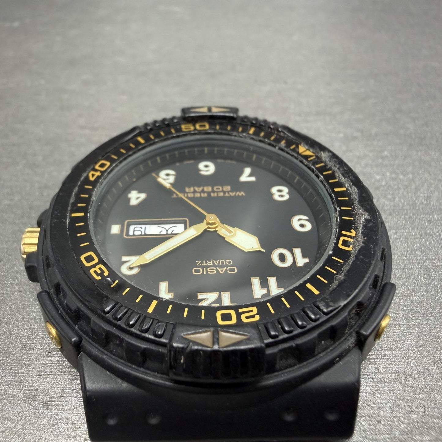 Casio Dive Watch Men 43mm Black Dial Black Tone Daydate MRD-201W New Battery4