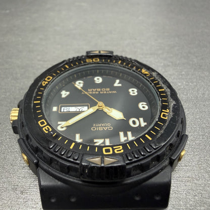Casio Dive Watch Men 43mm Black Dial Black Tone Daydate MRD-201W New Battery4
