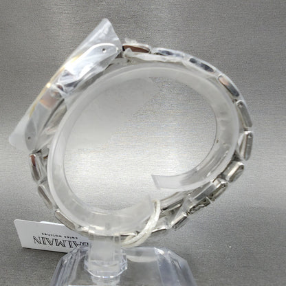 Balmain Moonphase Watch Women 33mm White Dial Two Tone Date Round Diamonds6