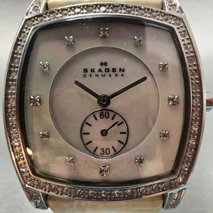 Skagen Watch Women 32mm MOP Dial Silver Tone Gemmed 961SSLW4A New Battery1