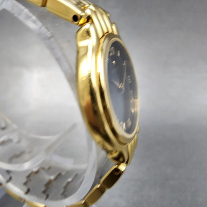 Movado Watch Women 24mm Black Dial Gold Tone 87.25.820 Round New Battery3