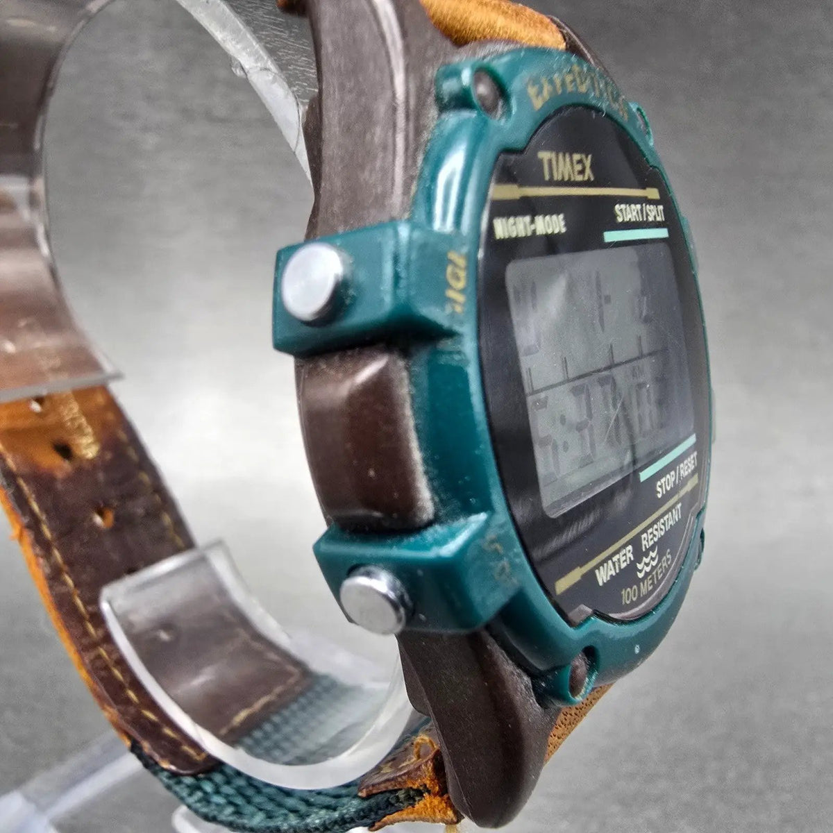 Timex Expedition Watch Men 40mm Digital Brown Green Round Alarm New Battery2