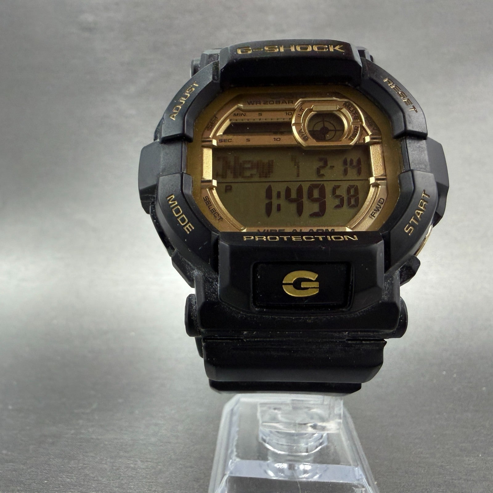 Casio G-Shock GD-350GB Watch Men 50mm Digital Black Gold Alarm Chrono New Batt5