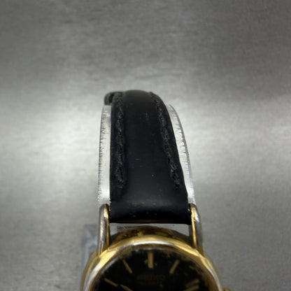 Seiko Watch Women 20mm Black Dial Gold Tone Round Vintage 1N000F69 New Battery4