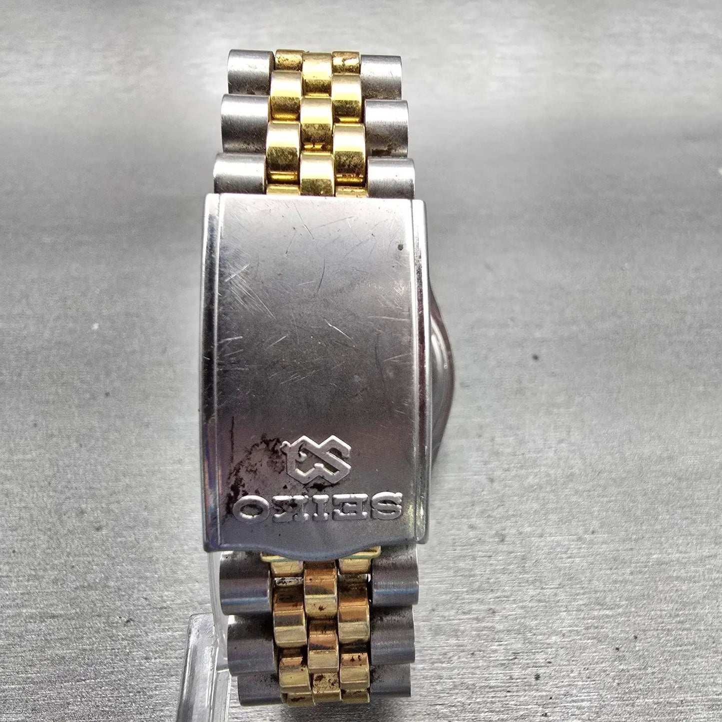 Seiko President Watch Men 36mm Gold Dial Two Tone Daydate 5Y23-8A60 New Battery7