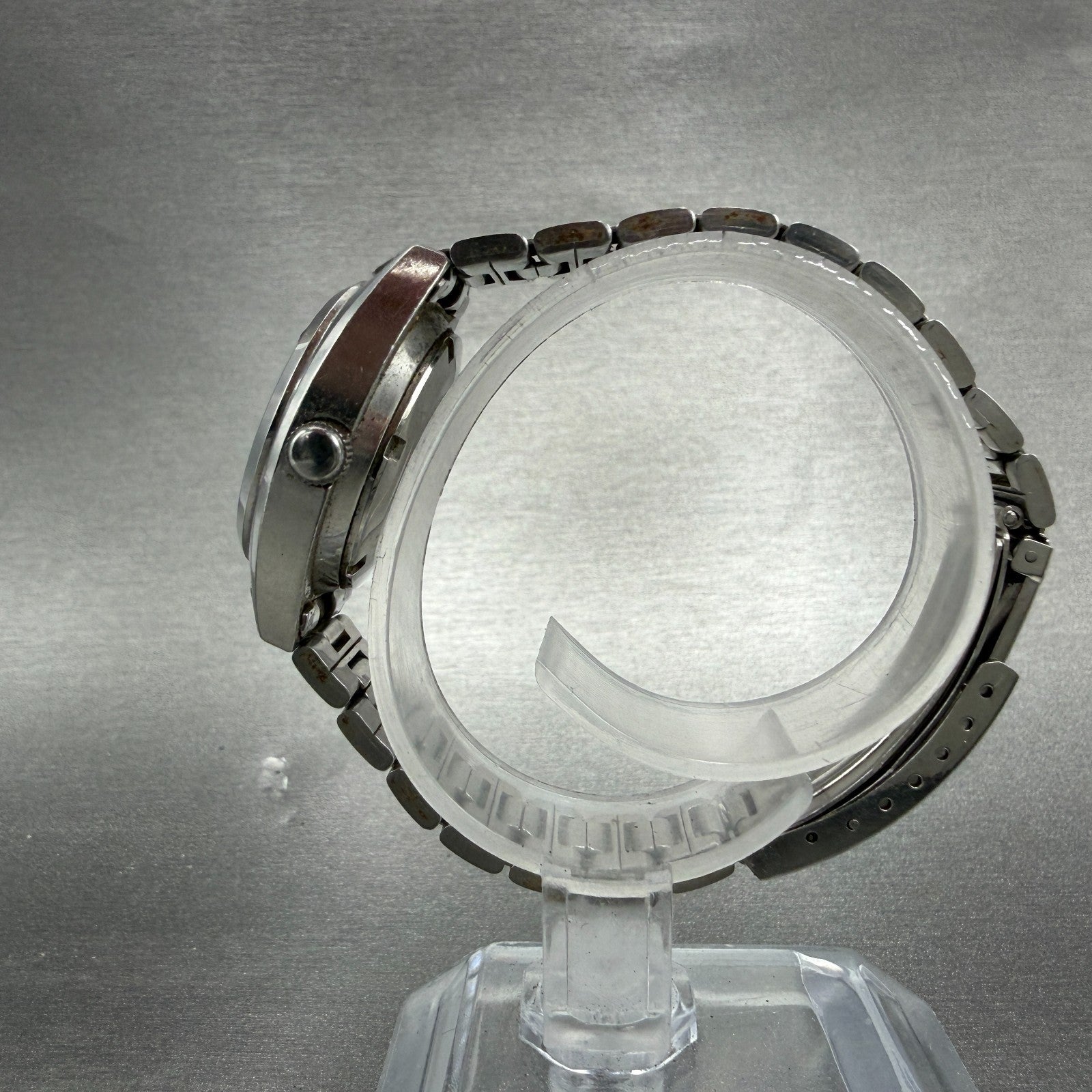 Seiko Automatic Watch Women 28mm Green Dial Silver Tone Date 2205-0610 Runs6