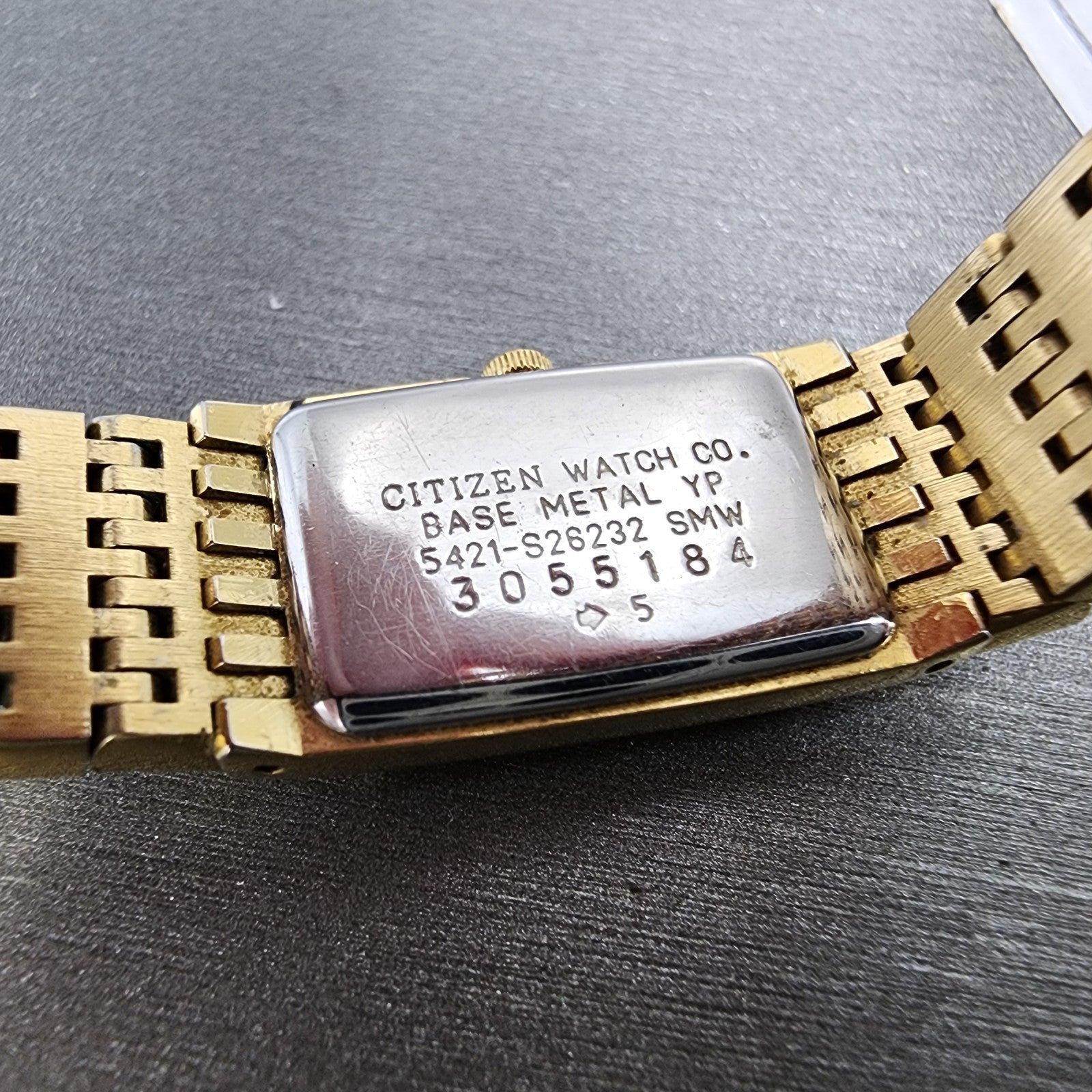 Citizen Tank Watch Women 14mm Champagne Dial Gold Tone 5421S26232 New Battery9