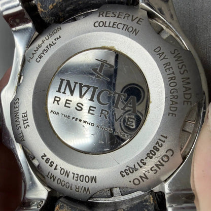 Invicta Reserve Watch Men 50mm White Dial Two Tone Daydate 1592 New Battery6