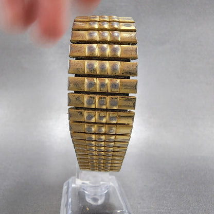 Seiko Tank Watch Men 26mm Gold Dial Gold Tone Octagon 5Y30-5K09 New Battery