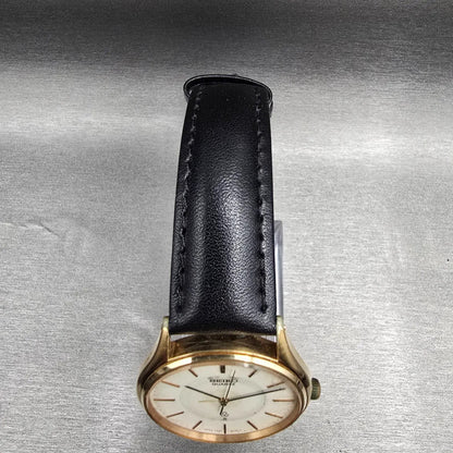 Seiko Watch Men 33mm Ivory Dial Gold Tone Round 7830-8030 New Battery Vintage4