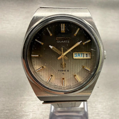Seiko Type II Watch Men 36mm Brown Dial Silver Daydate Round 4623-8030 New Batt0
