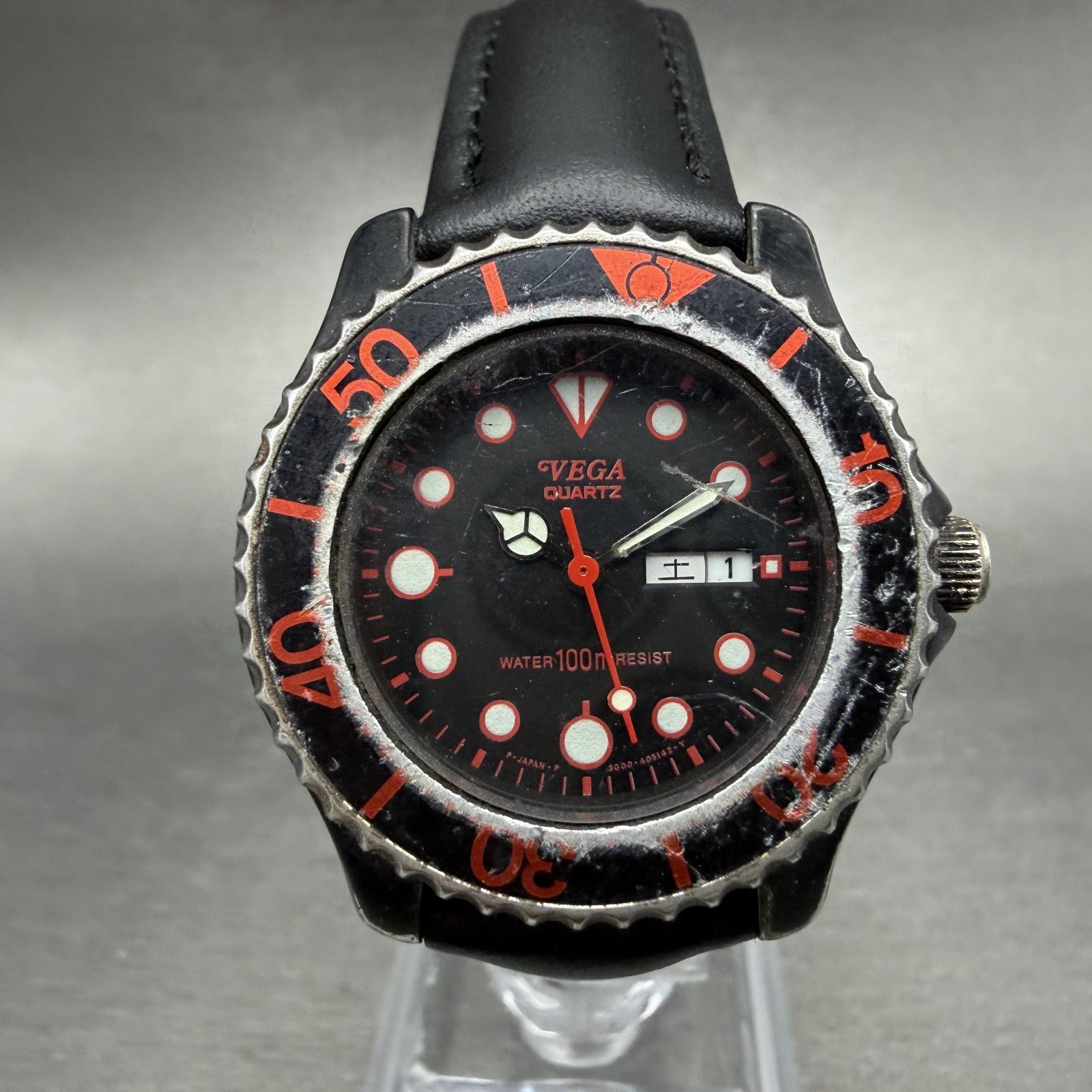 Citizen Vega Dive Watch Women 33mm Black Dial Black Tone Daydate New Battery0