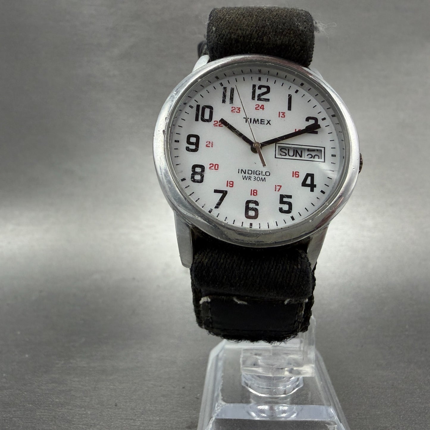 Timex Easy Reader Watch Men 35mm White Dial Silver Tone Daydate T20461 New Batt5