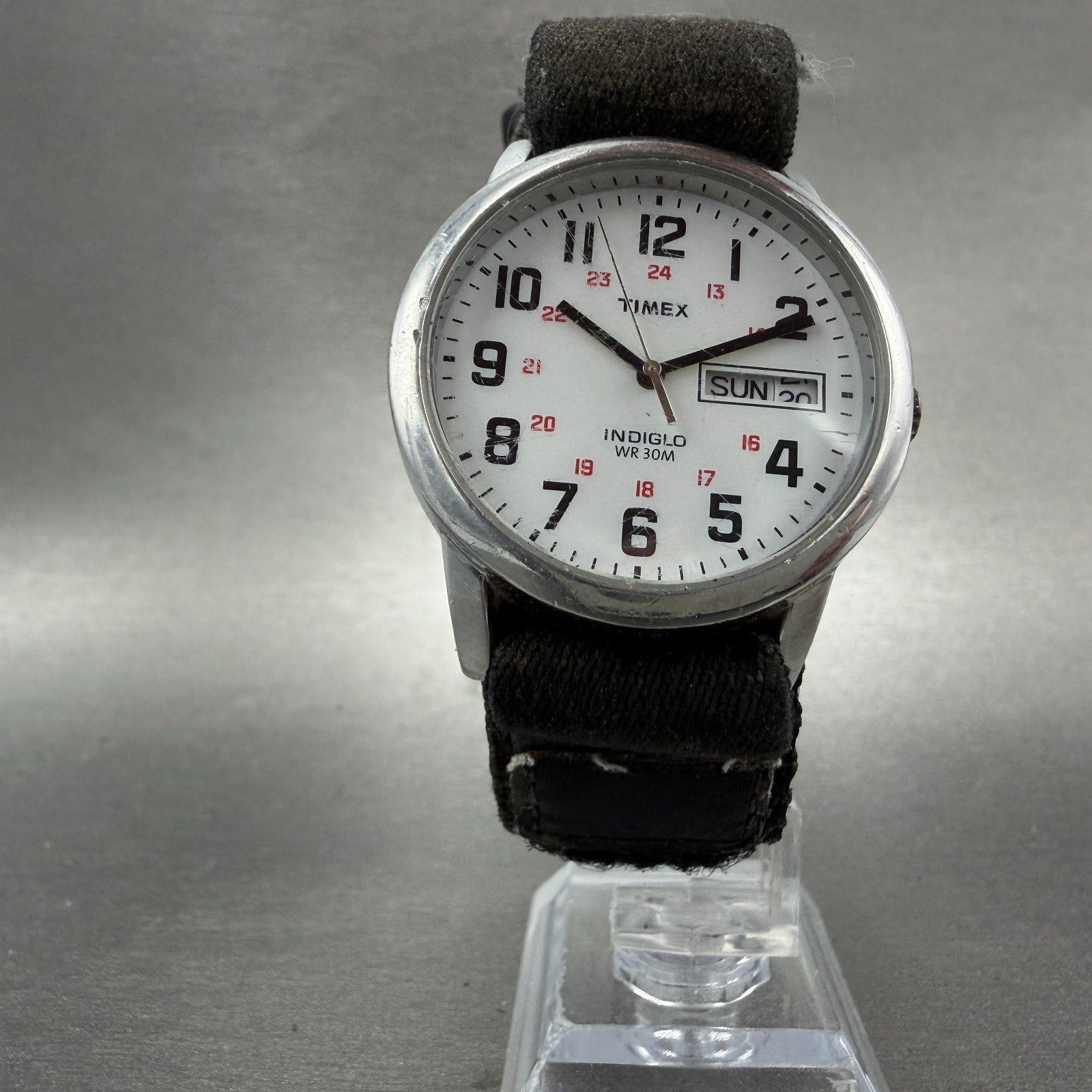 Timex Easy Reader Watch Men 35mm White Dial Silver Tone Daydate T20461 New Batt5