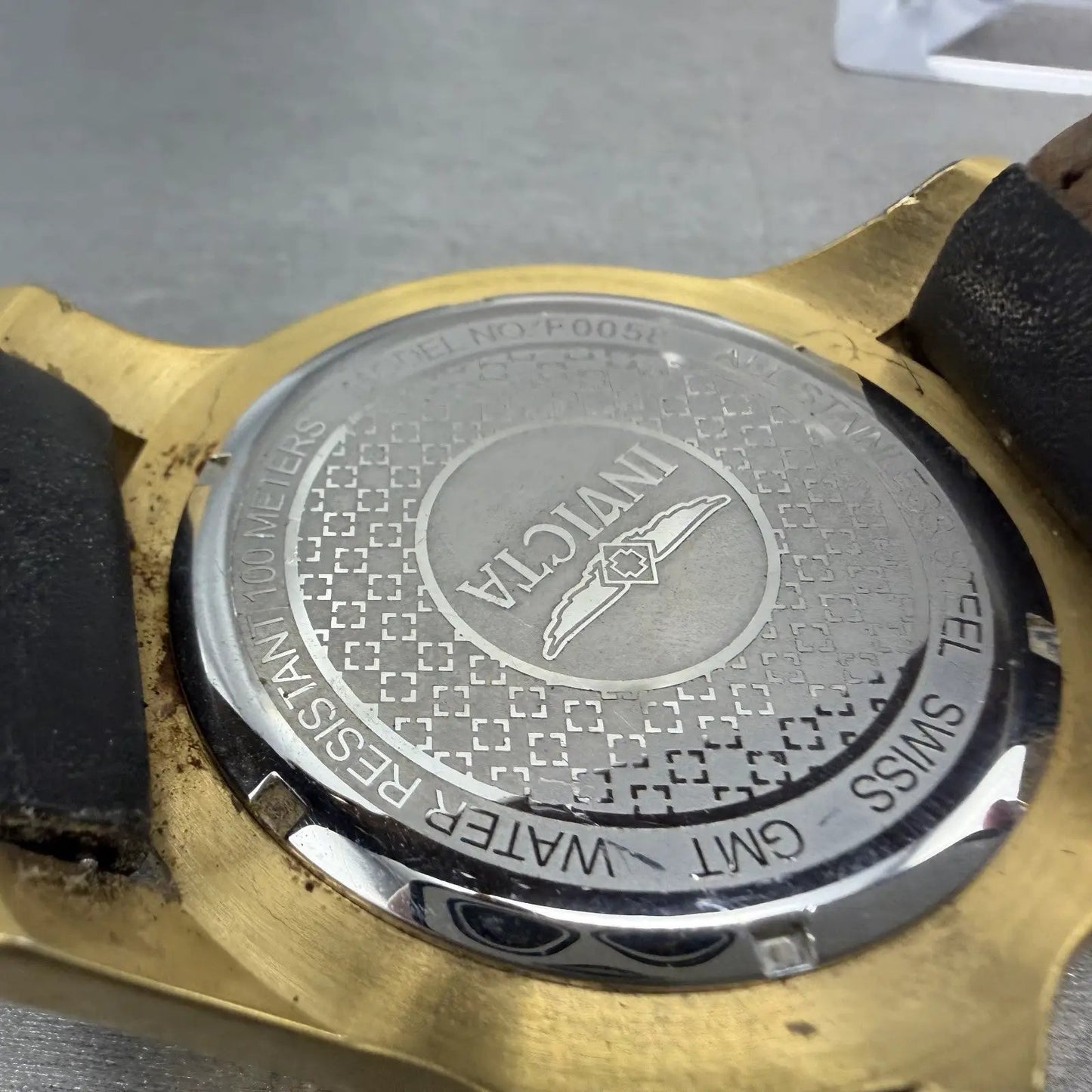 Invicta Specialty GMT Watch Men 50mm Black Dial Gold Tone Date F0058 New Battery9