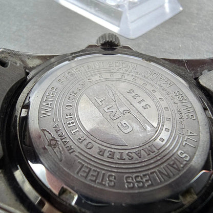 Invicta Pro Diver GMT Watch Men 44mm Black Dial Black Tone Date 5126 New Battery9