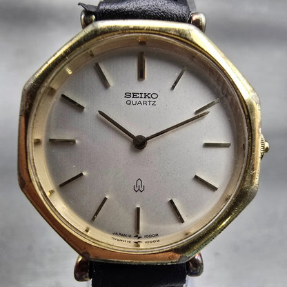 Seiko Watch Women 25mm White Dial Gold Tone Octagon 16-0150 Vintage New Battery1