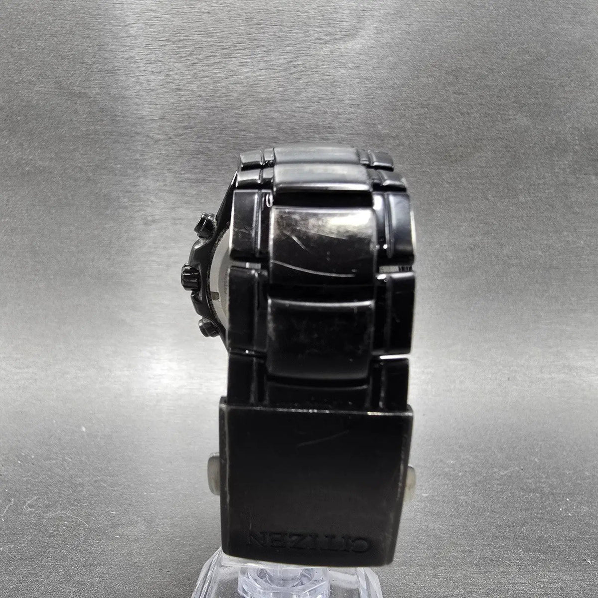 Citizen Eco-Drive Chronograph Watch Men 43mm Black Dial Titanium Date CA0265-59E7