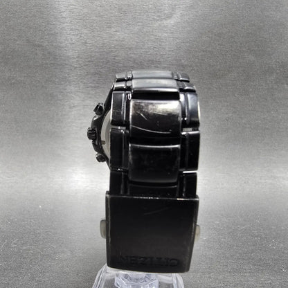 Citizen Eco-Drive Chronograph Watch Men 43mm Black Dial Titanium Date CA0265-59E7
