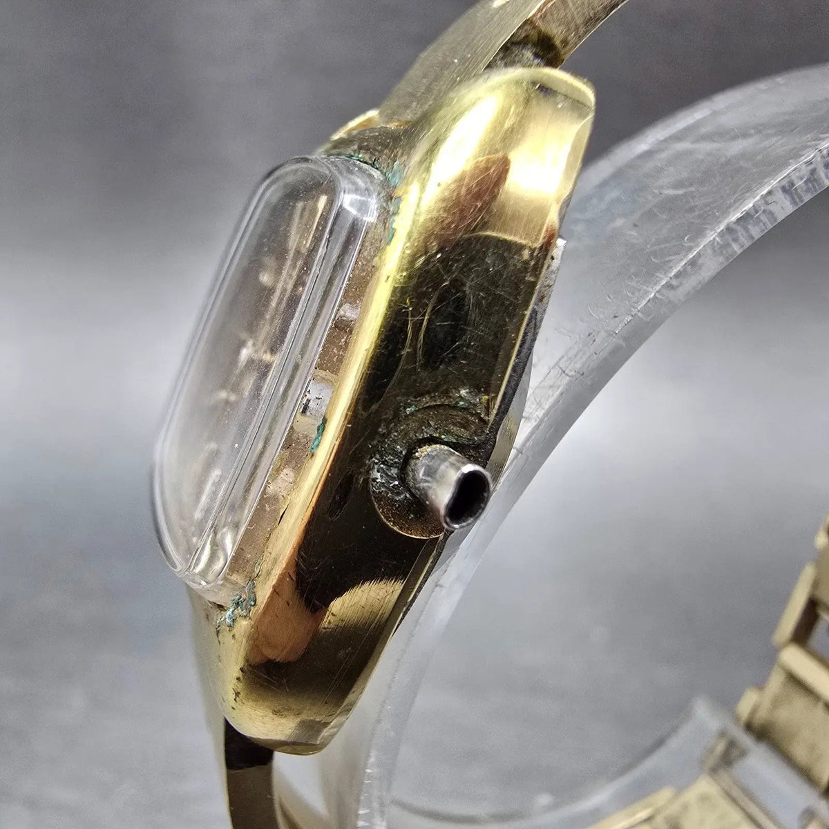 Seiko Automatic Watch Women 23mm Gold Dial Gold Plated  2706-3019 PARTS VTG3