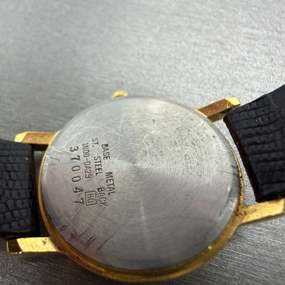 Seiko Watch Women 26mm White Dial Gold Tone Round 1N00-0A29 New Battery Leather9