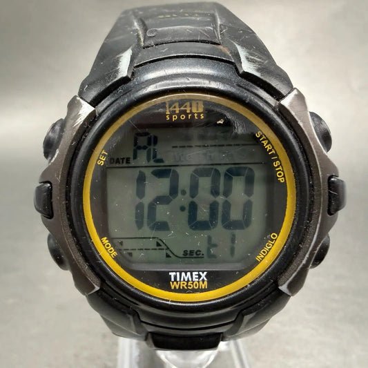 Timex 1440 Sports Watch Men 43mm Digital Black Alarm Chronograph New Battery0