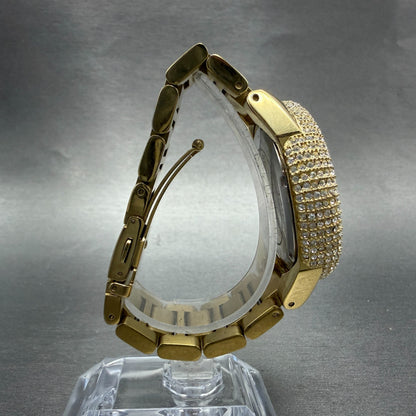 Michael Kors Bradshaw Chronograph Watch Women 42mm White Dial Gold Tone New Batt8