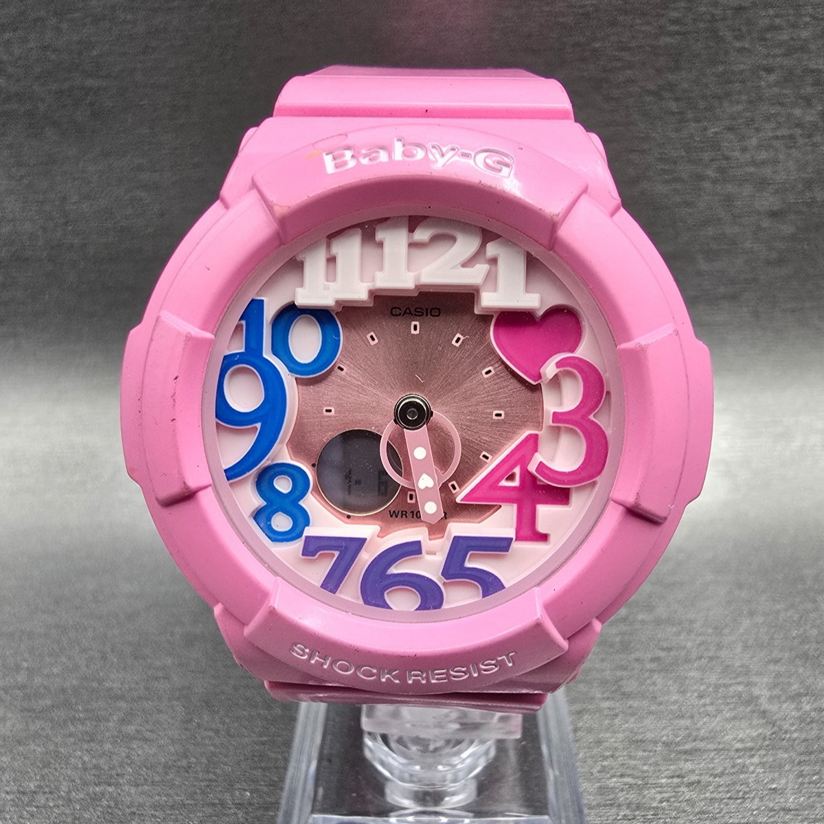 Casio Baby-G BGA-131 Watch Women 43mm Pink Chrono Alarm Round New Battery0