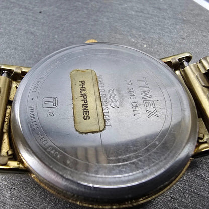 Timex Easy Reader Watch Men 35mm White Dial Gold Daydate Round New Battery9