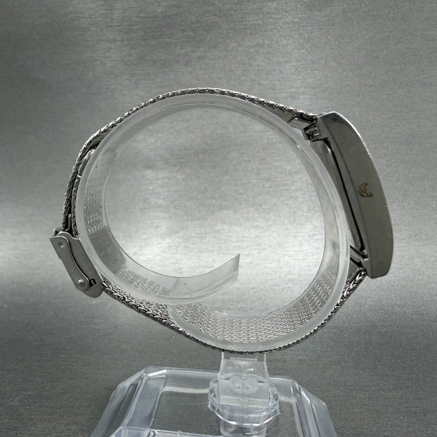 Skagen Tank Watch Women 21mm Silver Dial Silver Tone Rectangle 68SGSC New batt8