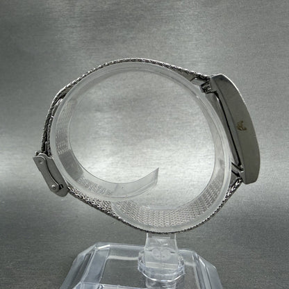 Skagen Tank Watch Women 21mm Silver Dial Silver Tone Rectangle 68SGSC New batt8