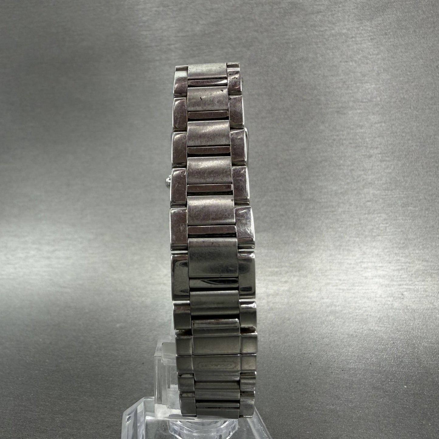 Coach Tank Watch Women 19mm White Dial Silver Tone Rectangle W002B New Battery7