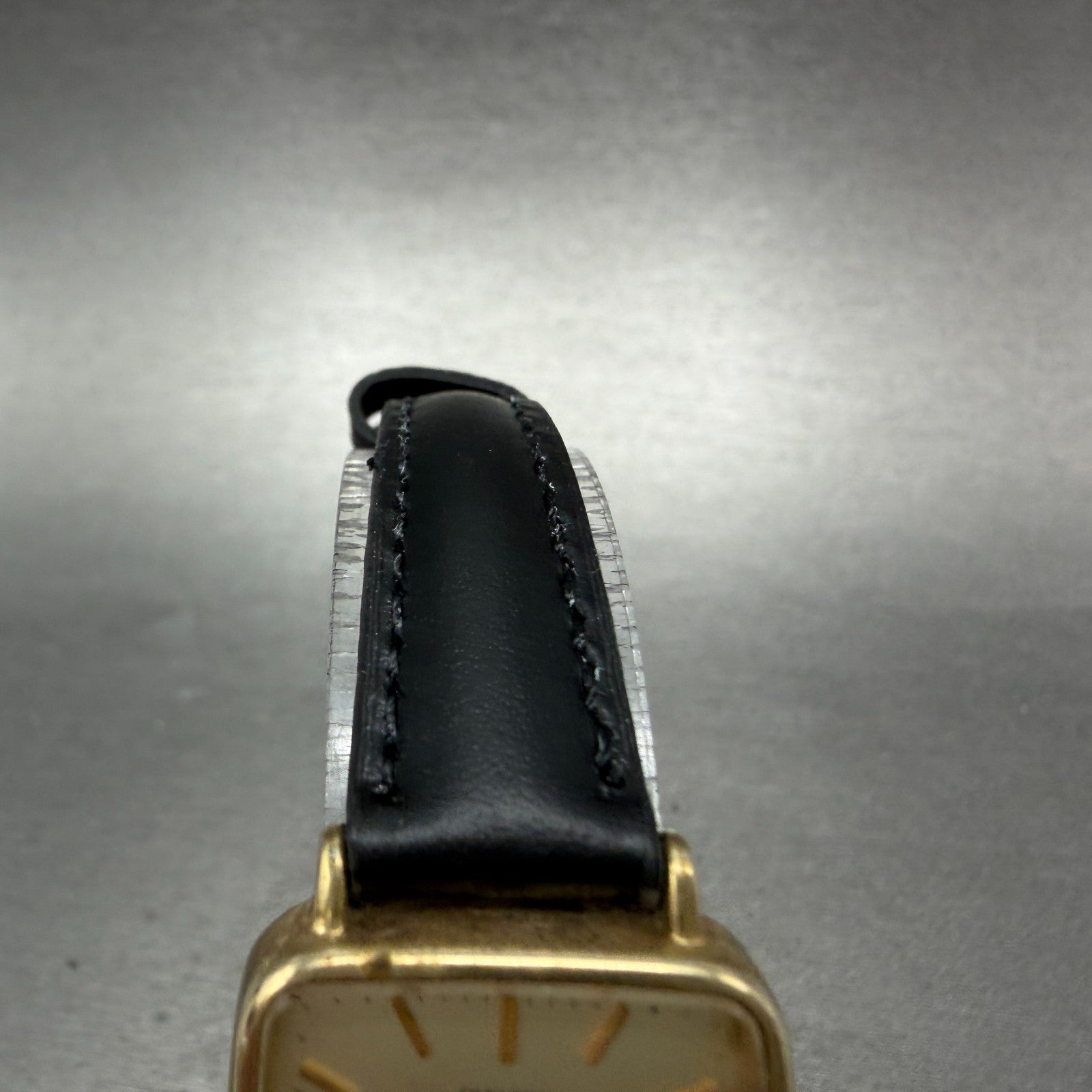 Citizen CQ Watch Women 22mm Champagne Dial Gold Tone Rectangle New Battery VTG 64