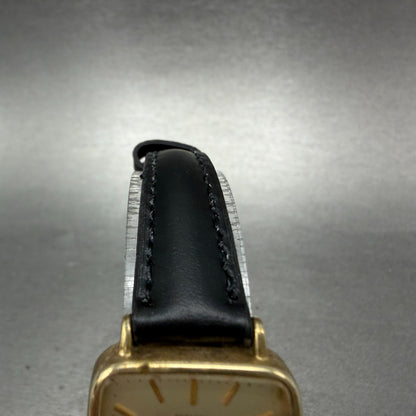Citizen CQ Watch Women 22mm Champagne Dial Gold Tone Rectangle New Battery VTG 64